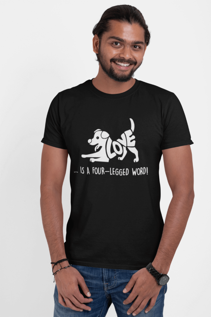 Alternative view of Love is Four Legged Word Unisex Tee