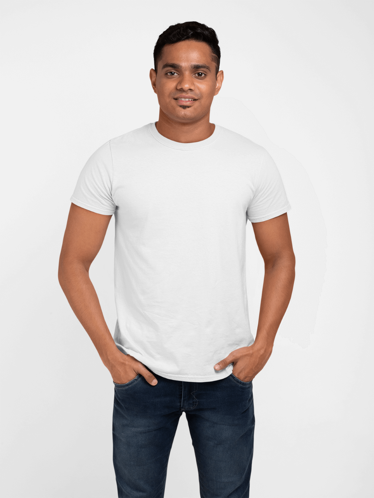Thick Plain White T Shirt Men's Round Neck Plain T-shirt White(regular ...