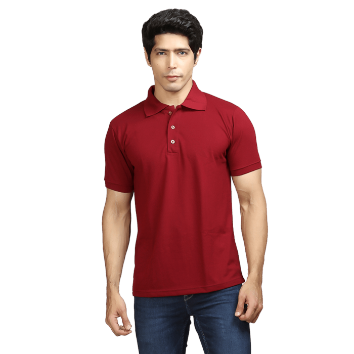 Solid Polo T-Shirt- Maroon