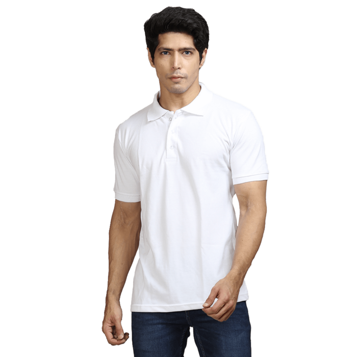 Solid Polo T-Shirt- White