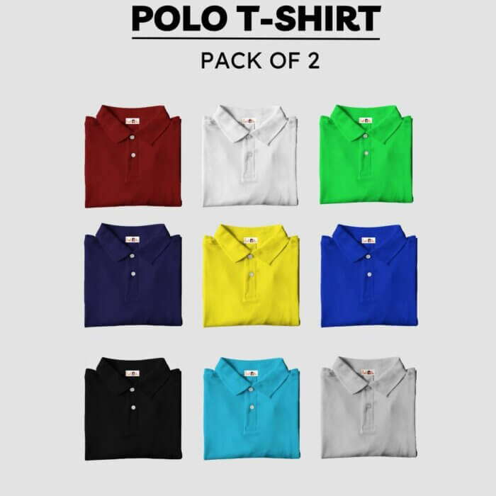Pick Any 2 Polo T-shirts Combo I Pique Cotton Polos