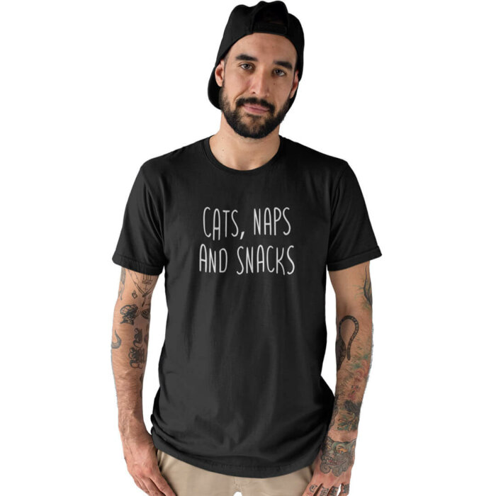 Alternative view of Cats, Naps and Snacks T-shirt| Unisex T-shirt