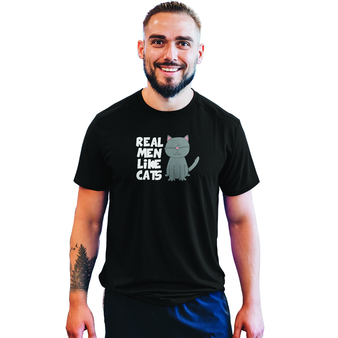 Real Men Likes Cat | Unisex T-shirt - Cool Vibe