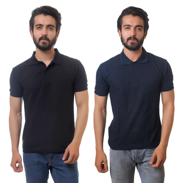 Premium 100% Cotton Collar T-Shirts Combo (Pack Of 2)