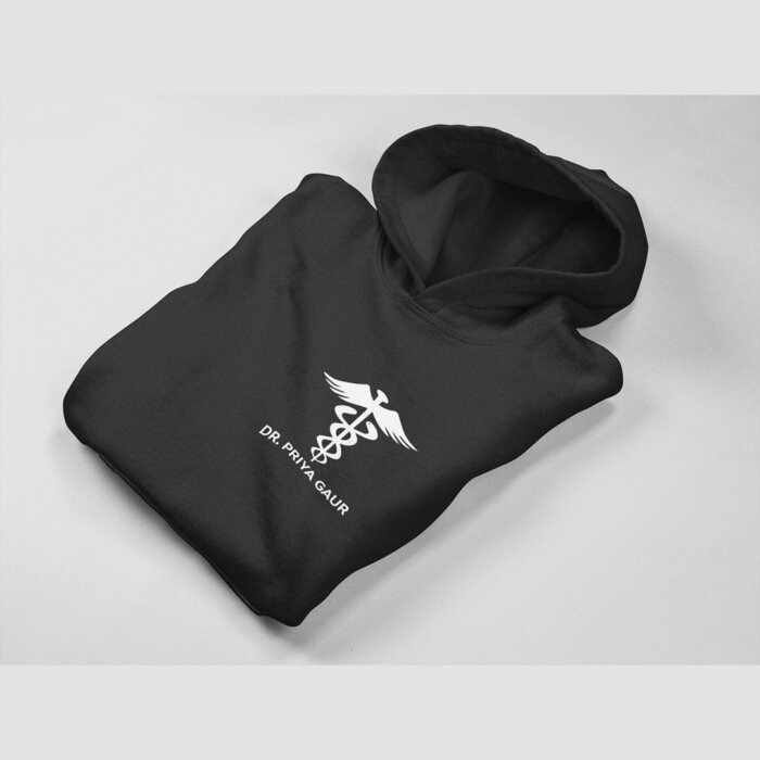 Alternative view of Personalized Medical Symbol Doctor Unisex Hoodie with Embroidery | Gift for Doctors