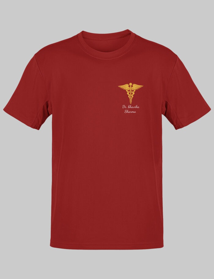 Alternative view of Custom Medical Symbol Doctor T-shirt With Your Name | Customized Name T-shirt