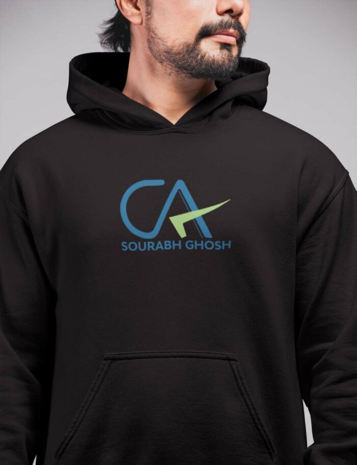 Alternative view of Personalized CA Unisex Hoodie | CA Logo with Custom Name | Customized Hoodies for Chartered Accountant