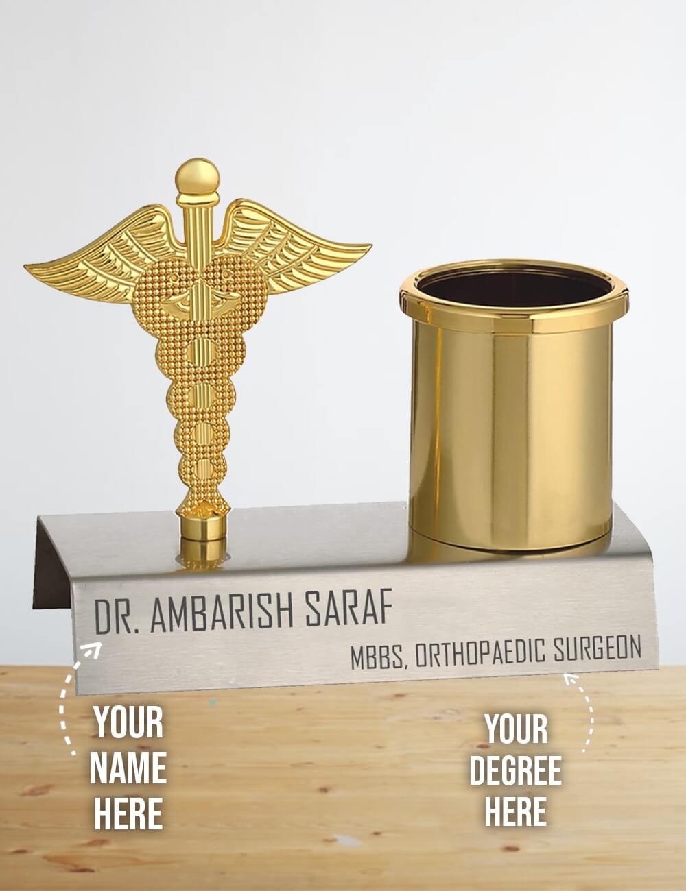Personalized Doctor Pen stand. Gift ideas for doctors.