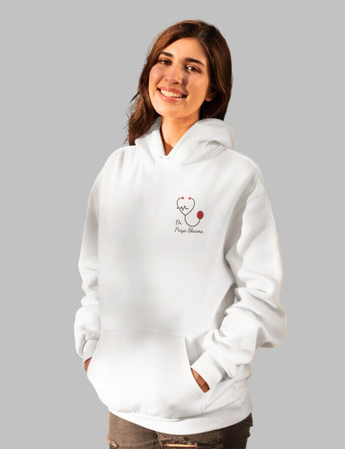 Alternative view of Personalized Doctor Stethoscope Unisex Hoodie | Gift for Doctors |