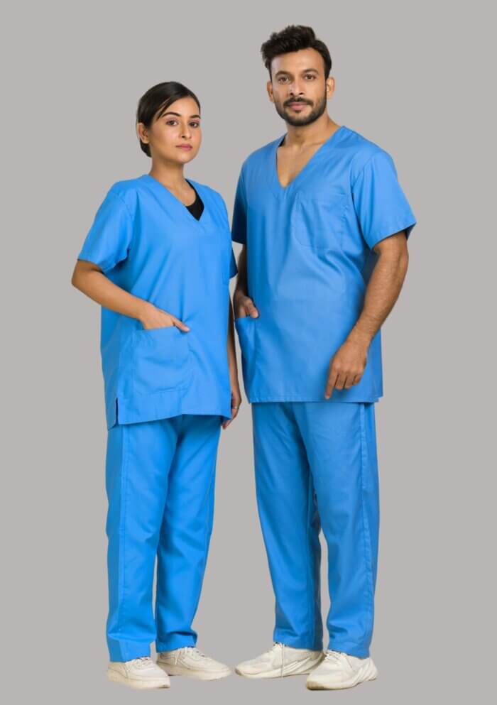 Alternative view of Personalized Premium Medical Unisex Scrub Suit Dress - Sky Blue
