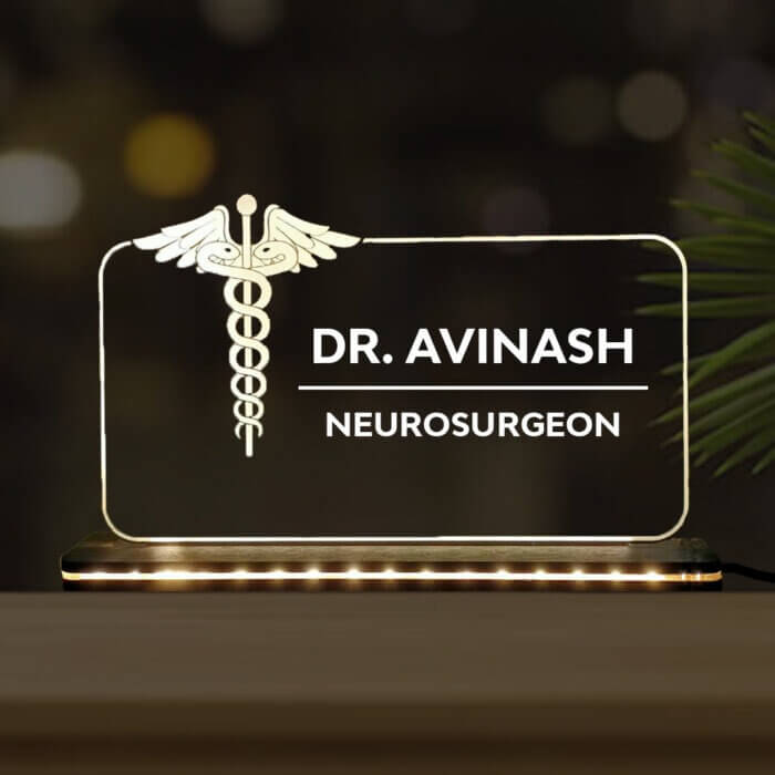 Alternative view of Personalized Doctor Name LED Table Lamp | Gift For Doctor