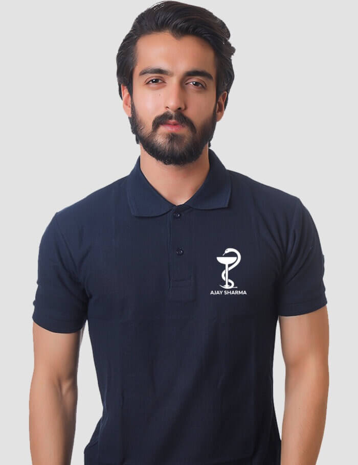 Alternative view of Personalized Pharmacist Medical Symbol Unisex Polo T-shirt | Gift for Pharmacist | Customized Pharmacist T-shirts